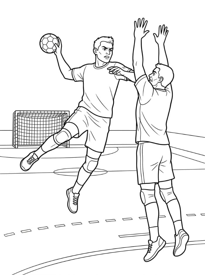 Håndballspiller under press fargelegging