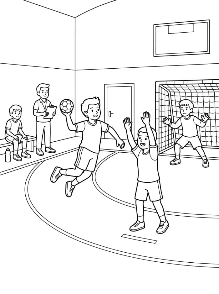 Håndballtrening fargelegging