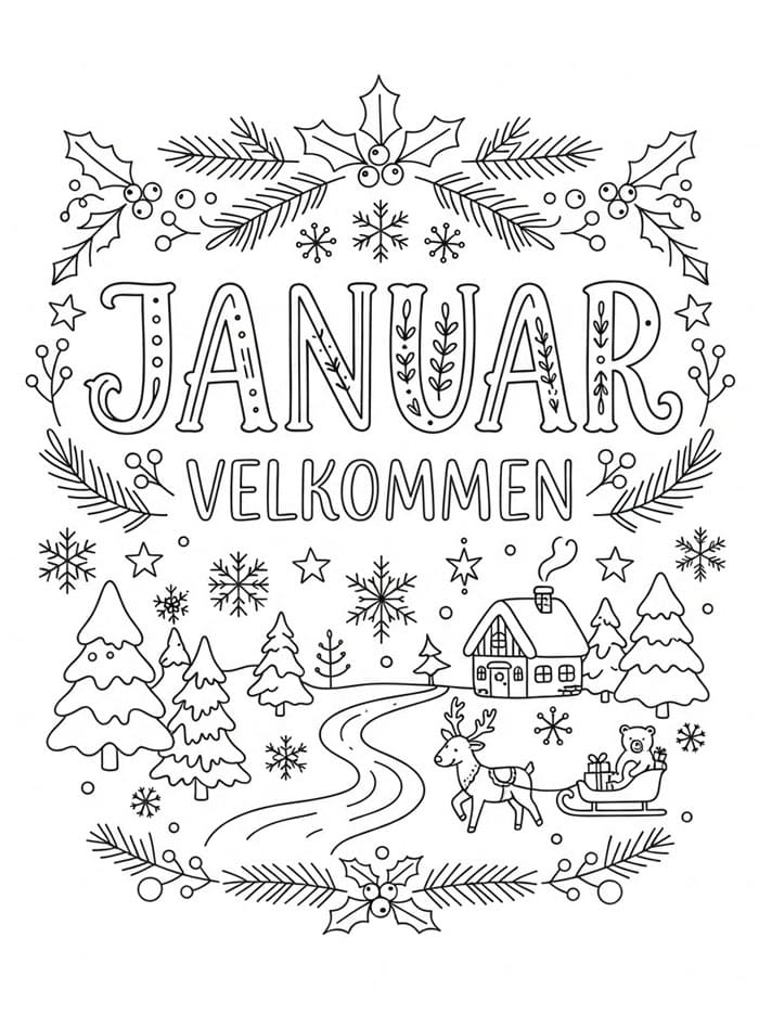 Hei januar utskrift fargelegging