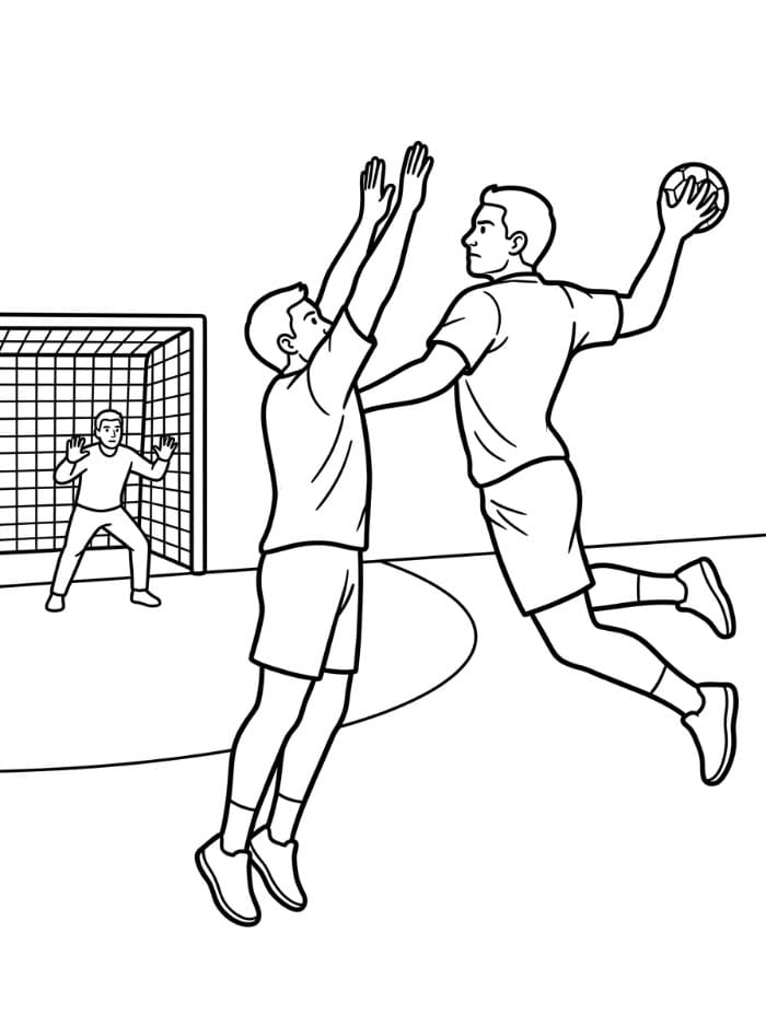 Intens håndballduell fargelegging