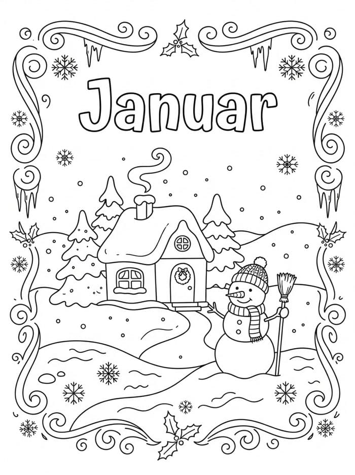 Januar bilde fargelegging