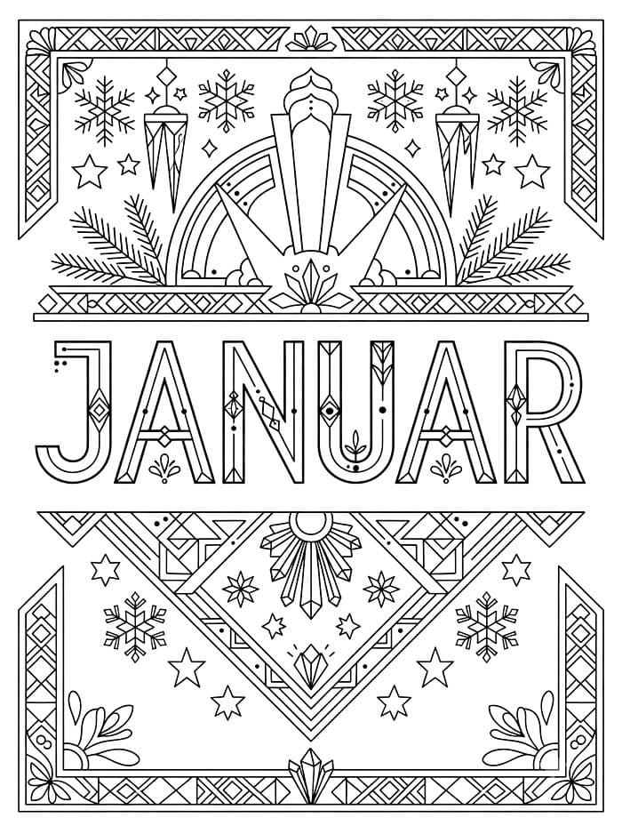 Januardekor bilde fargelegging