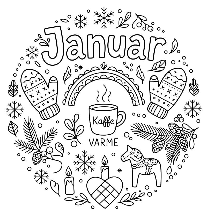 Januardekor fargelegging