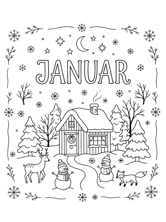 Koselig januar fargelegging