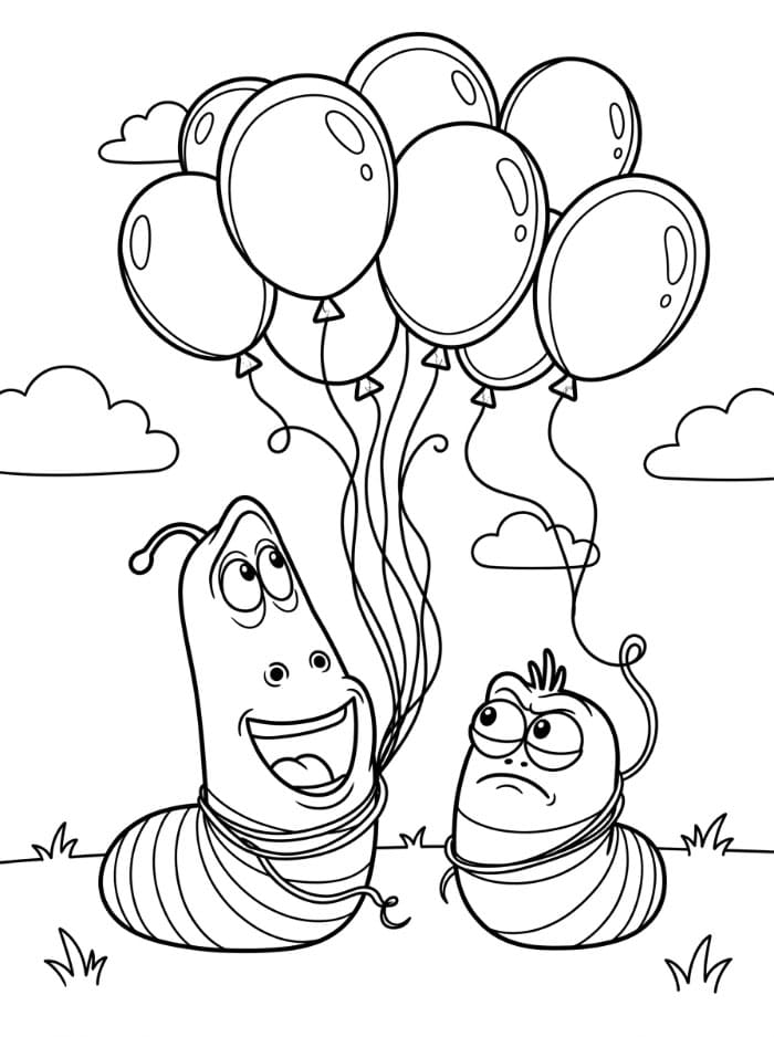 Larve og ballonger fargelegging