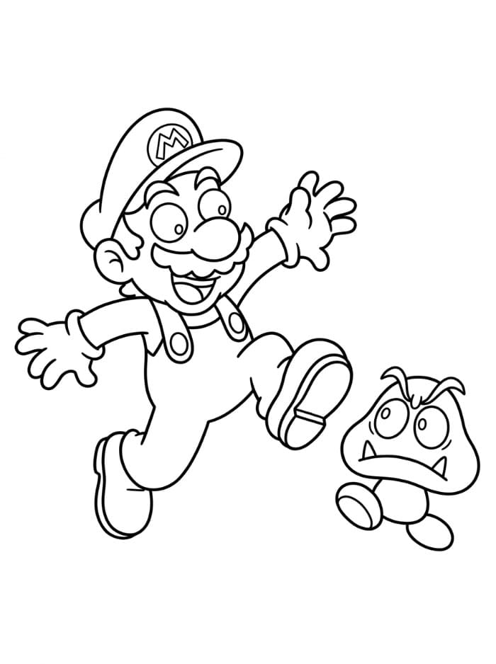 Mario og Goomba fargelegging