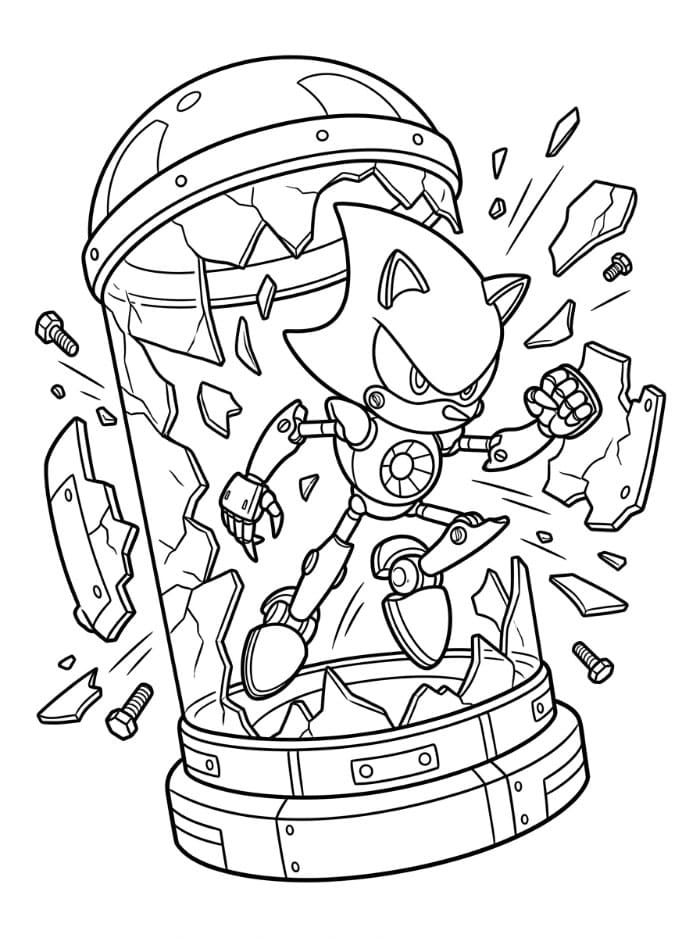 Metal Sonic bryter seg ut fargelegging