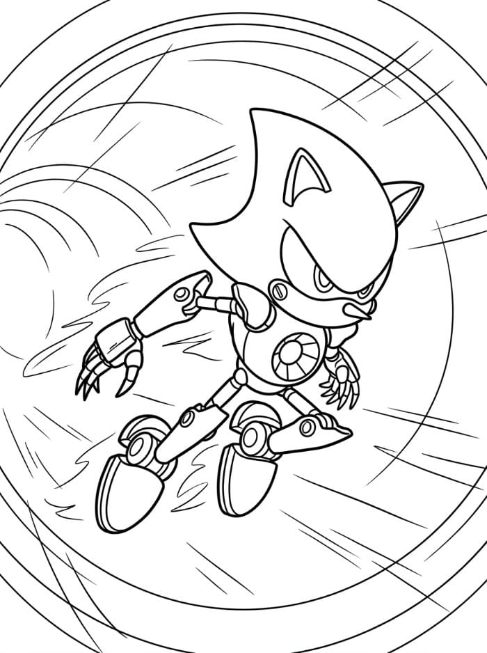 Metal Sonic gjennom en tunnel fargelegging