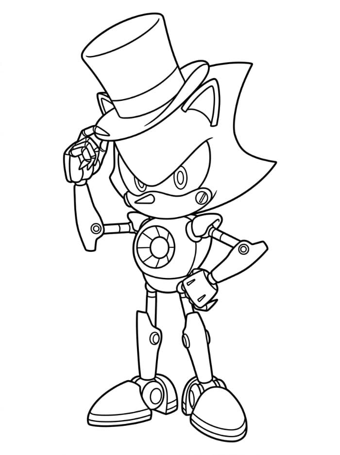 Metal Sonic har på seg hatt fargelegging