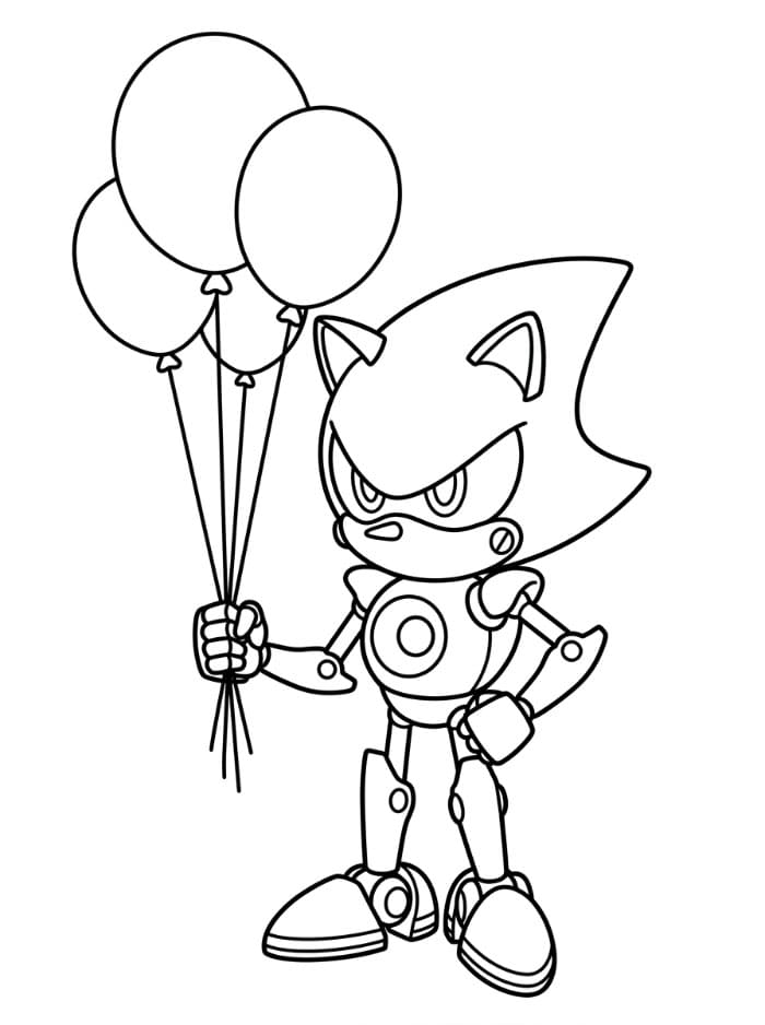 Metal Sonic holder ballonger fargelegging