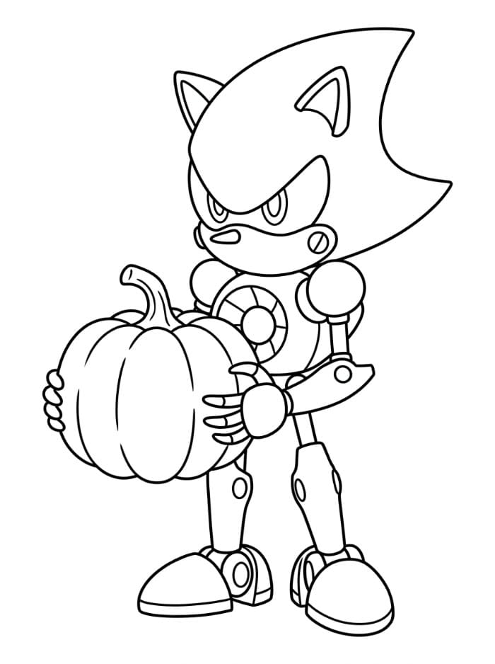 Metal Sonic holder et gresskar fargelegging