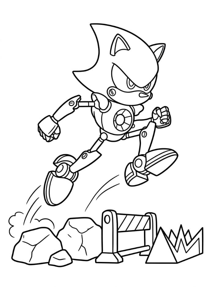 Metal Sonic hopper over hindringer fargelegging