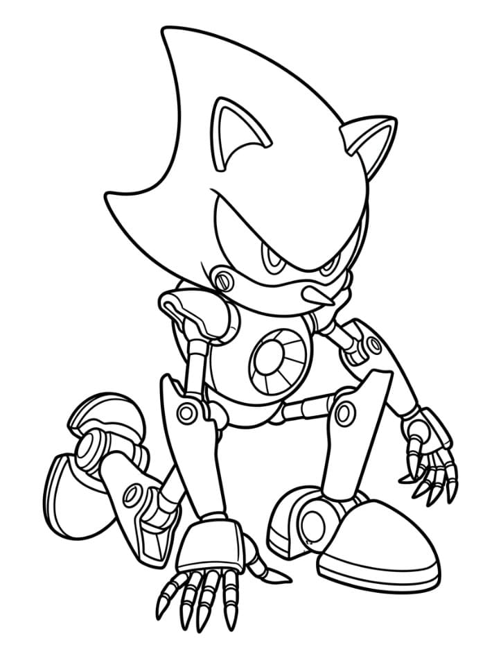 Metal Sonic i hukende stilling fargelegging