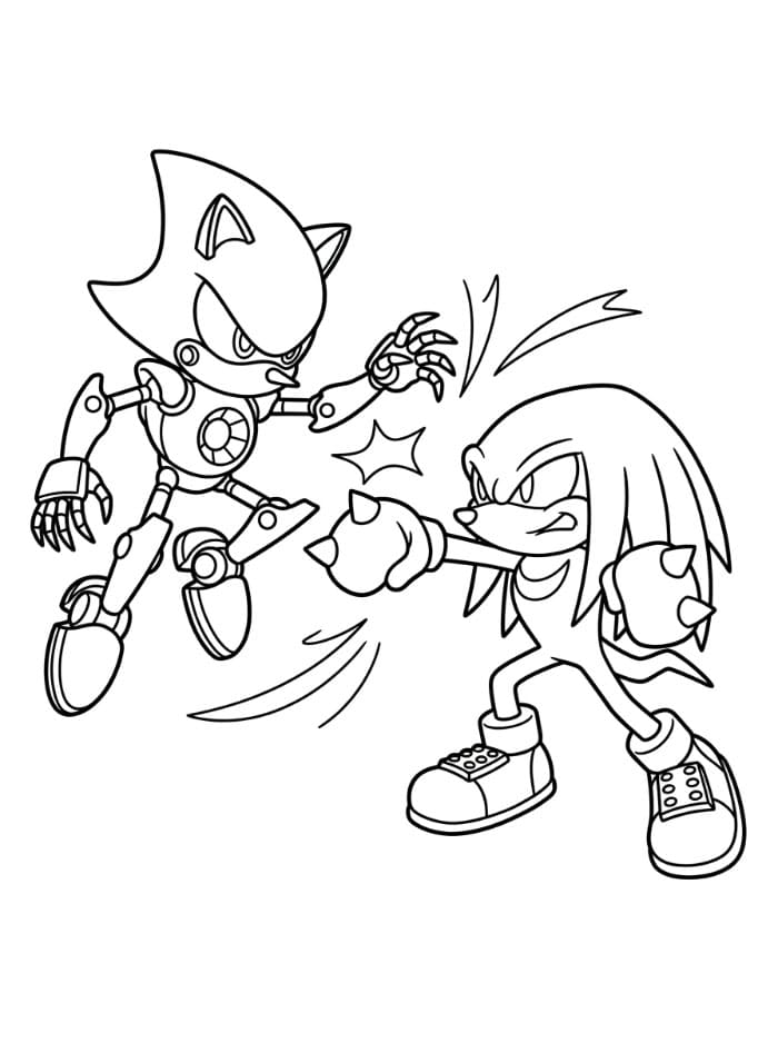 Metal Sonic i kamp mot Knuckles fargelegging