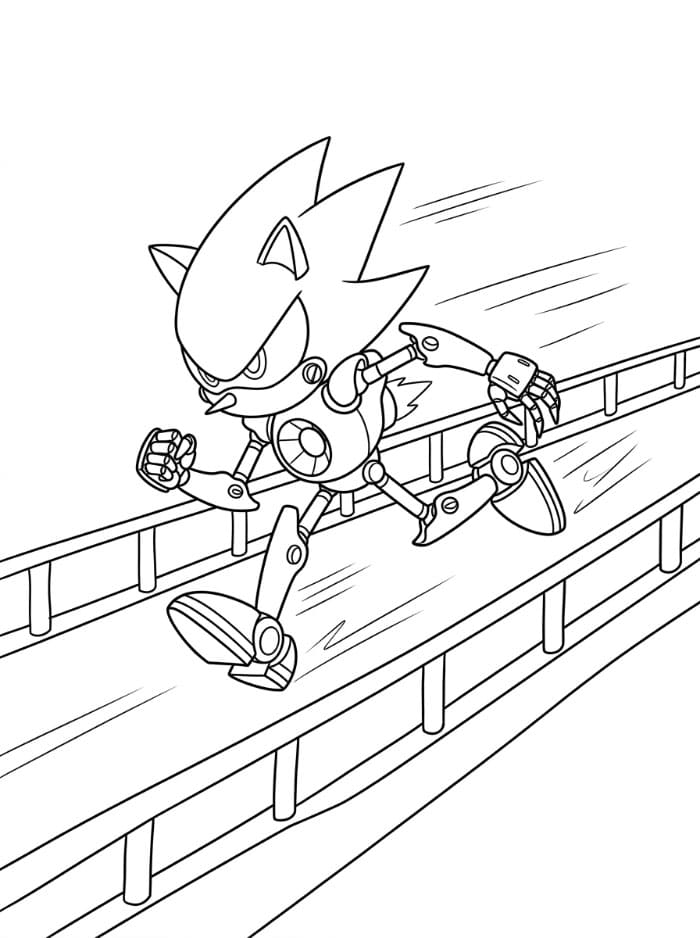 Metal Sonic i kappløp fargelegging