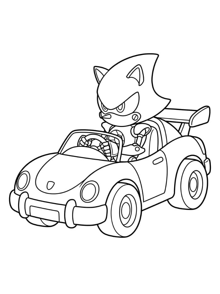 Metal Sonic kjører bil fargelegging