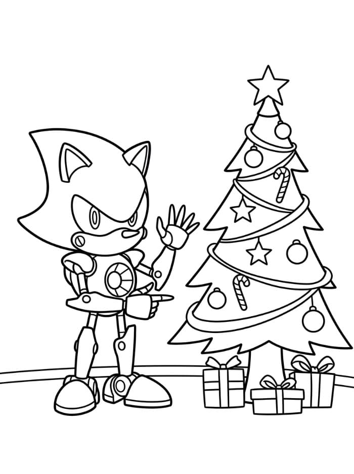 Metal Sonic og juletre fargelegging