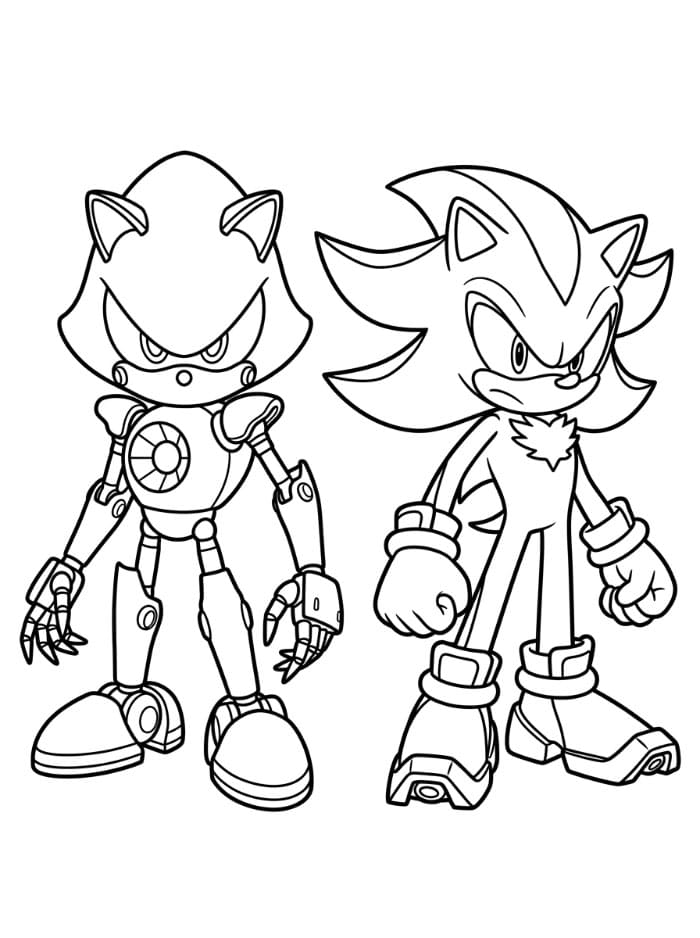 Metal Sonic og Shadow fargelegging