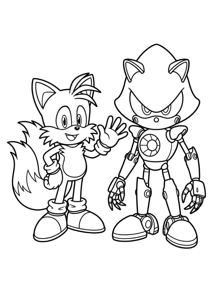 Metal Sonic og Tails fargelegging