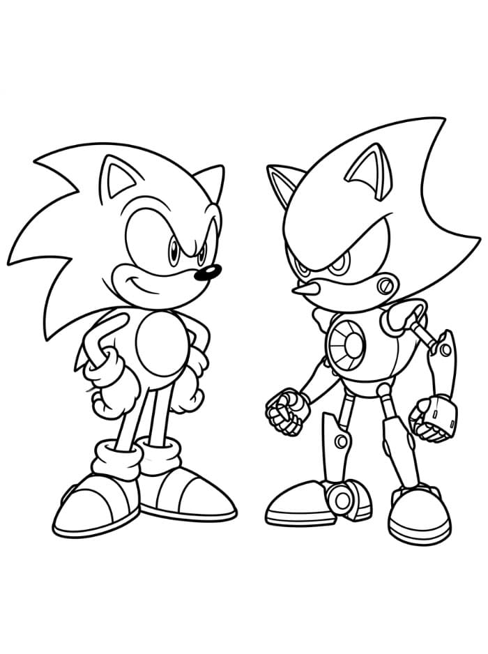 Metal Sonic står overfor Sonic fargelegging