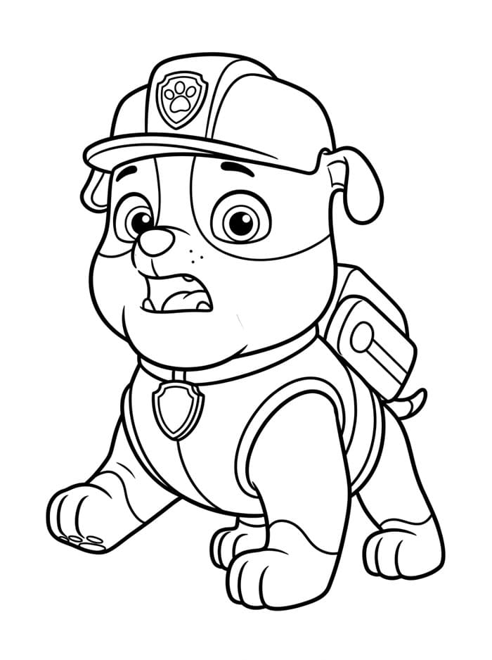 Overrasket Rubble Paw Patrol fargelegging