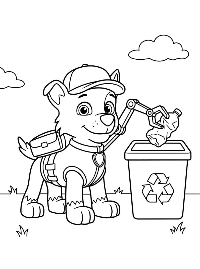 Rocky Paw Patrol driver med gjenvinning fargelegging