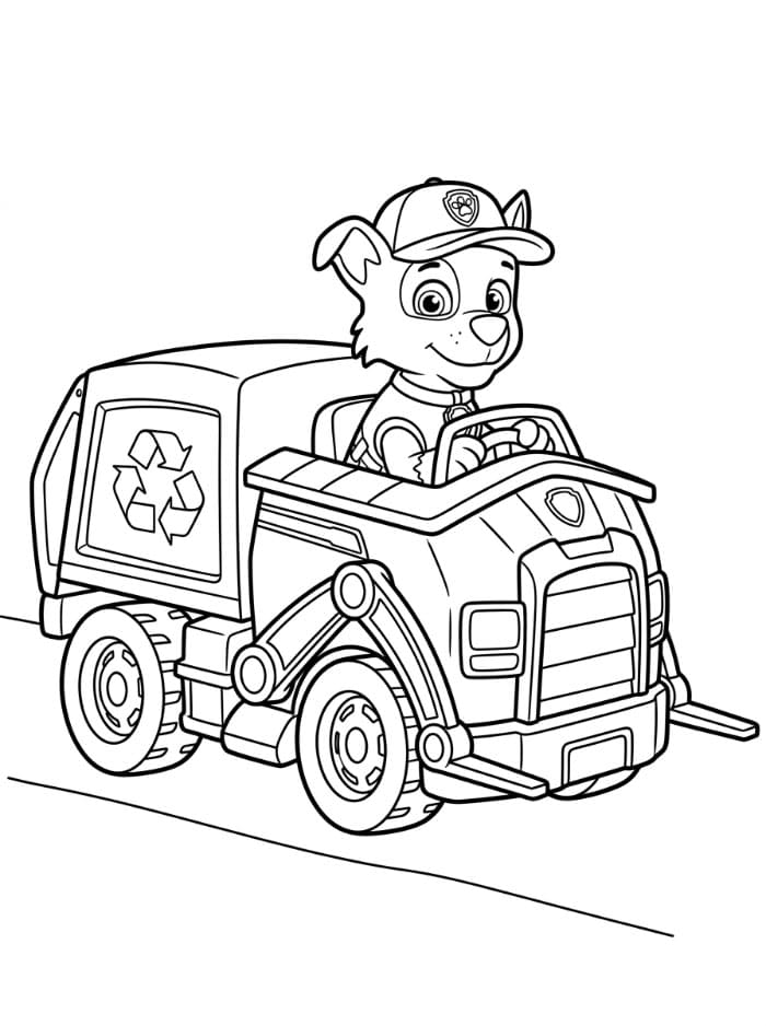 Rocky Paw Patrol kjører fargelegging