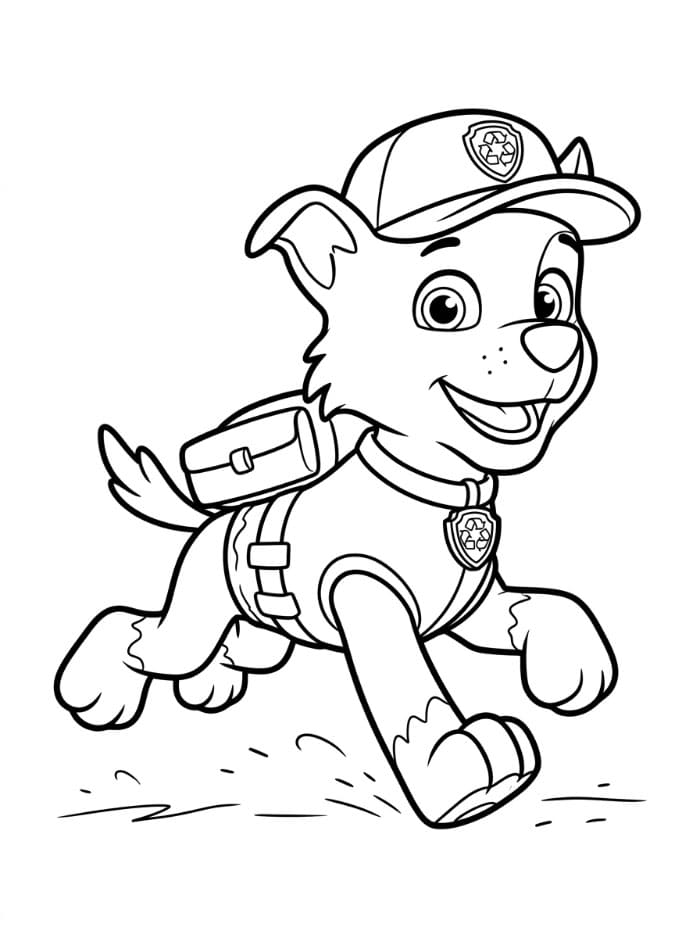Rocky Paw Patrol løper fargelegging