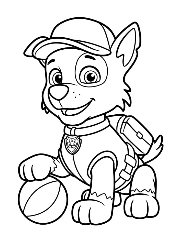 Rocky Paw Patrol med ball fargelegging