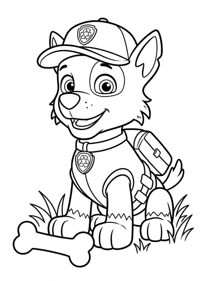 Rocky Paw Patrol med bein fargelegging