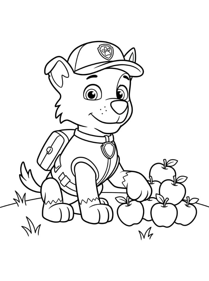 Rocky Paw Patrol med epler fargelegging