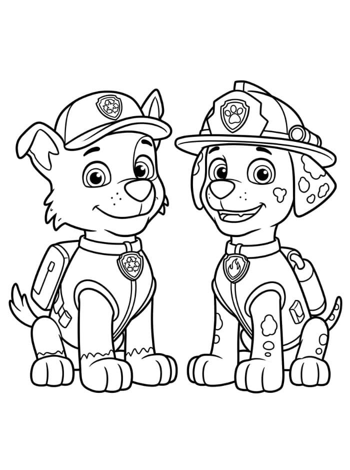 Rocky Paw Patrol med Marshall fargelegging