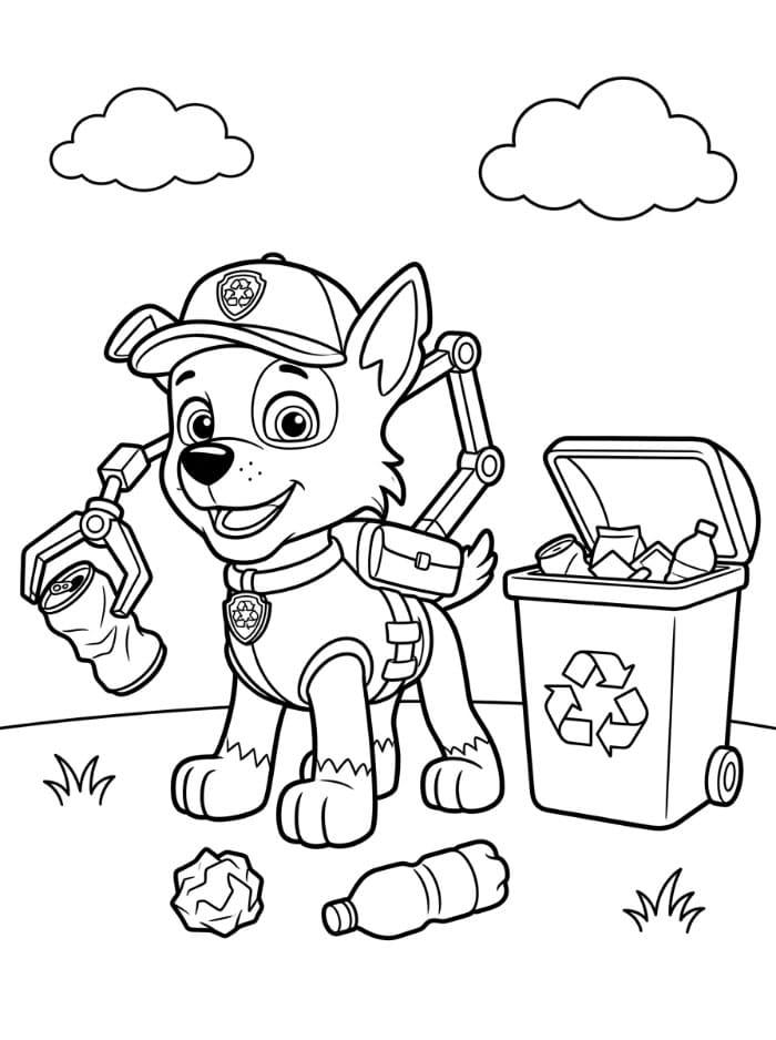 Rocky Paw Patrol rydder opp fargelegging
