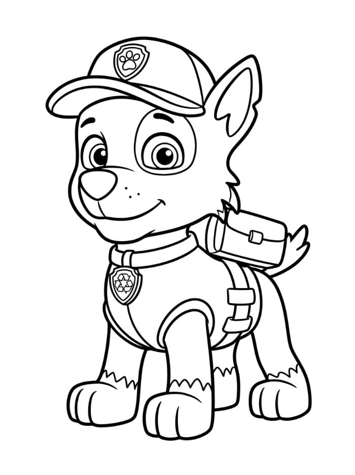 Rocky Paw Patrol står fargelegging