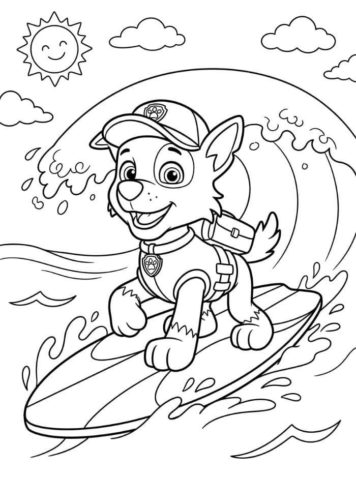 Rocky Paw Patrol surfer fargelegging