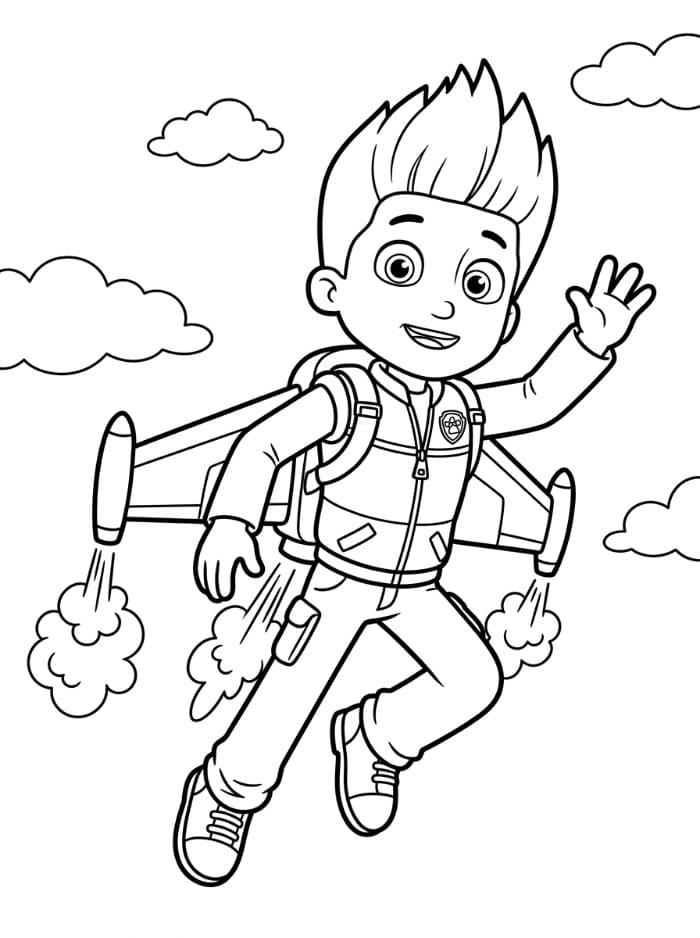 Ryder med jetpack fargeleggingsside