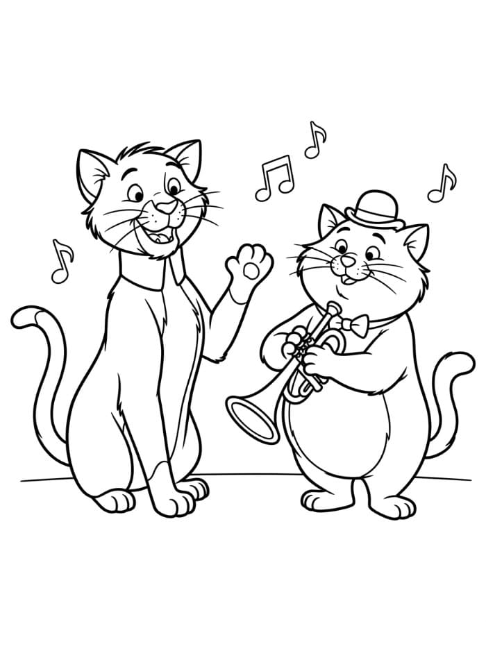 Scat Cat og Thomas O’Malley fargelegging