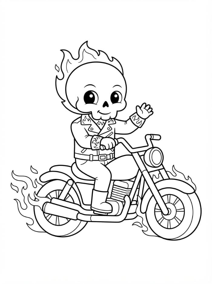 Søt Ghost Rider fargelegging