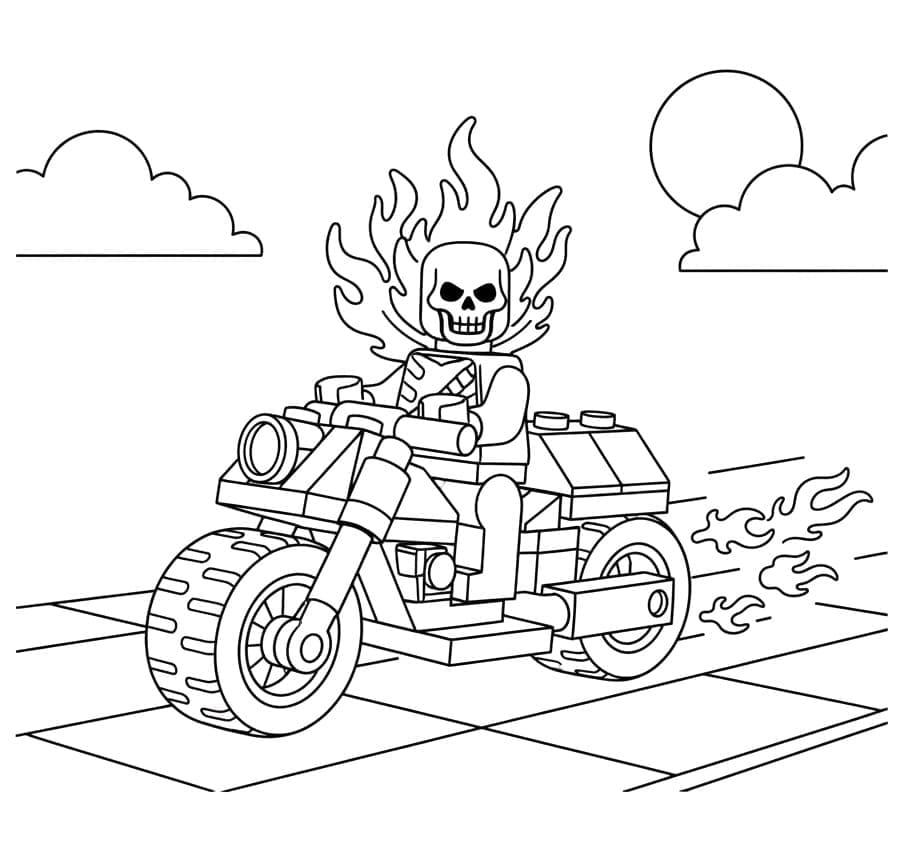 Søt Lego Ghost Rider fargelegging