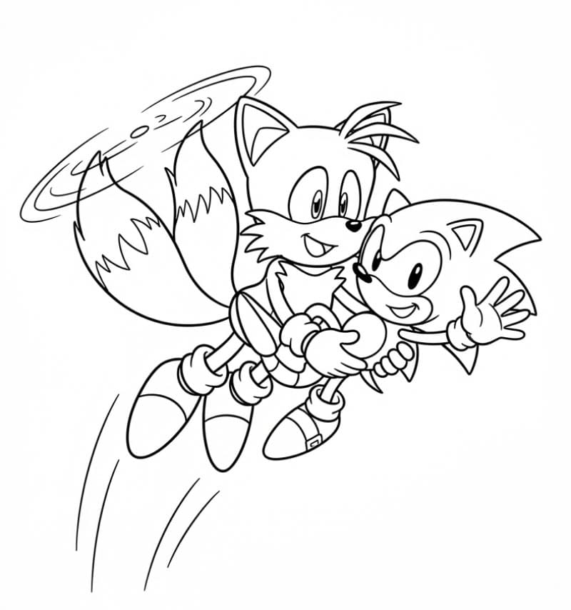 Tails bærer en venn fargelegging