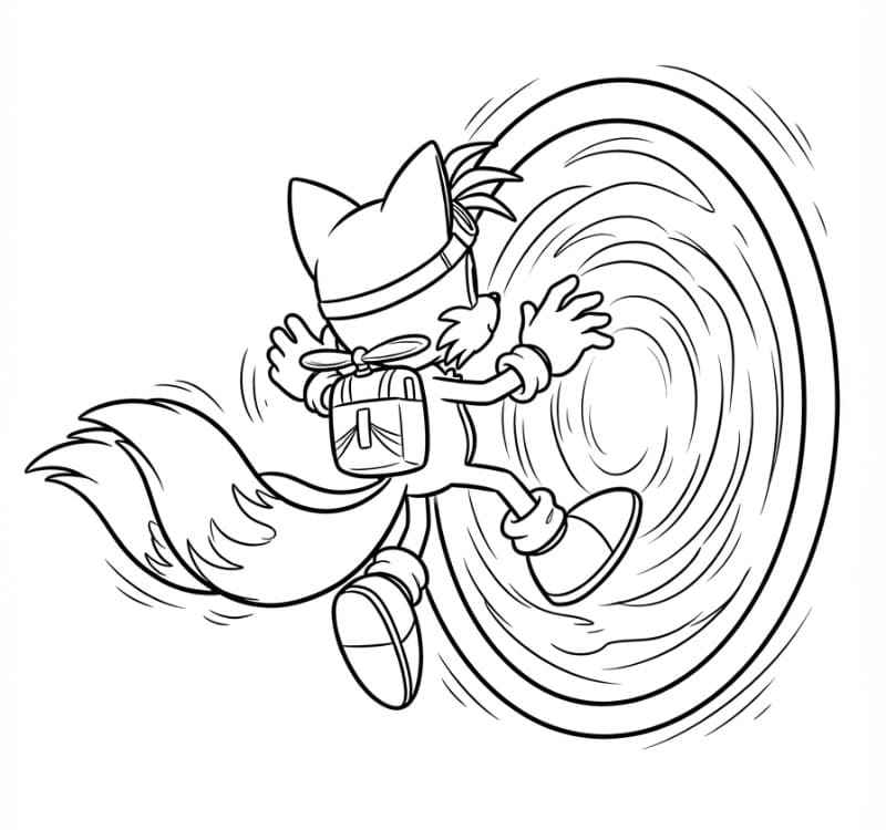 Tails går inn i en portal fargelegging