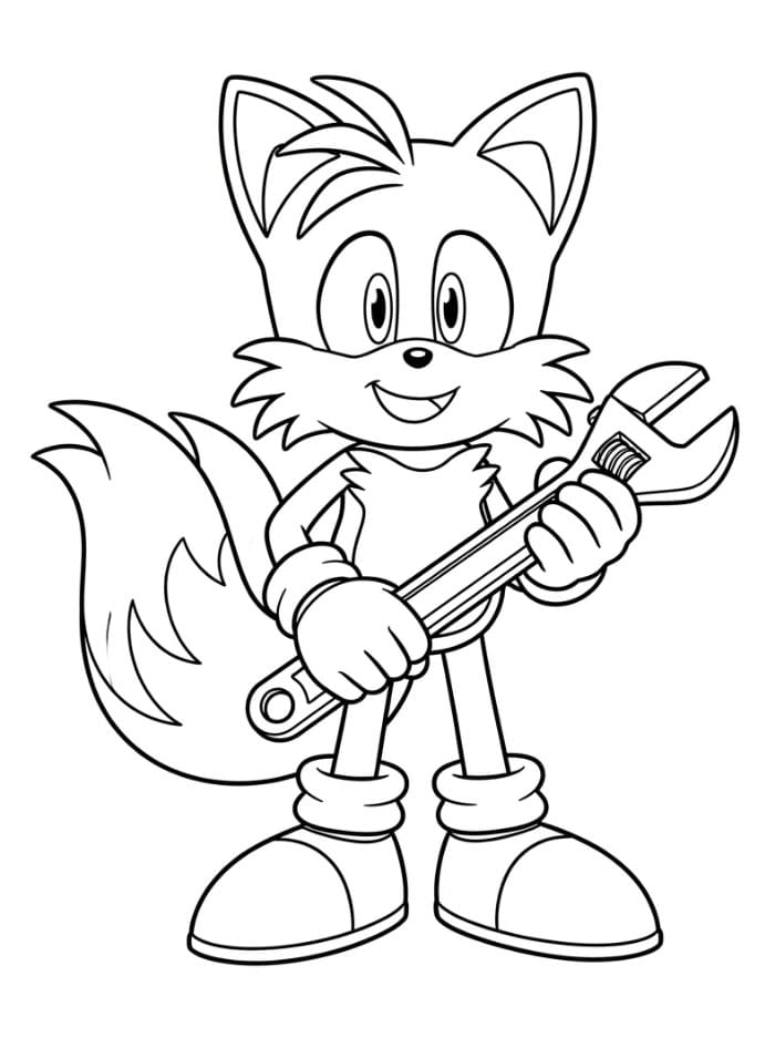 Tails holder en skiftenøkkel fargelegging
