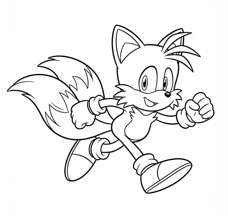 Tails løper fargelegging