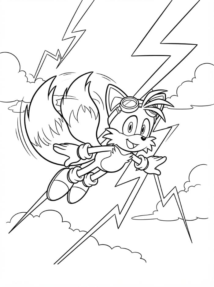 Tails midt i lynet fargelegging