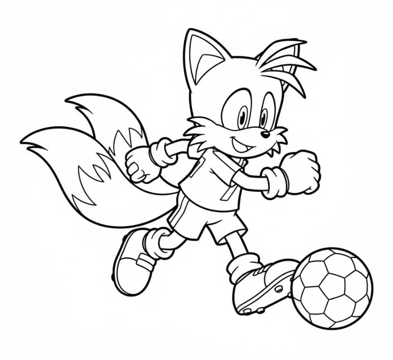 Tails spiller fotball fargelegging
