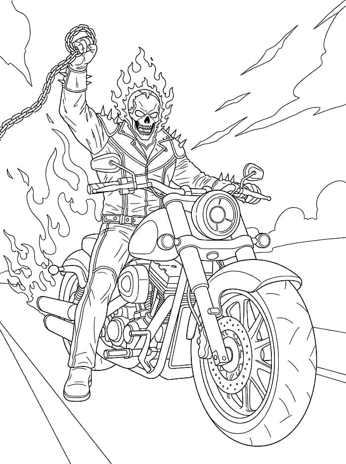 Tegning av Ghost Rider fargelegging