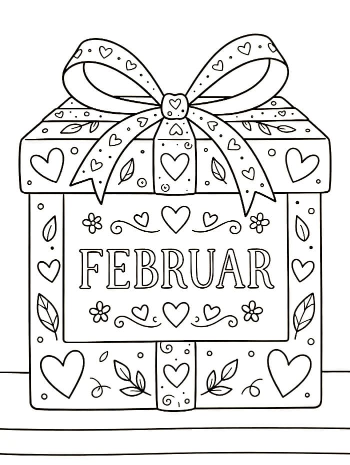 Valentine gaveeske i februar fargelegging