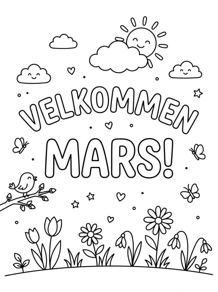 Velkommen mars fargelegging