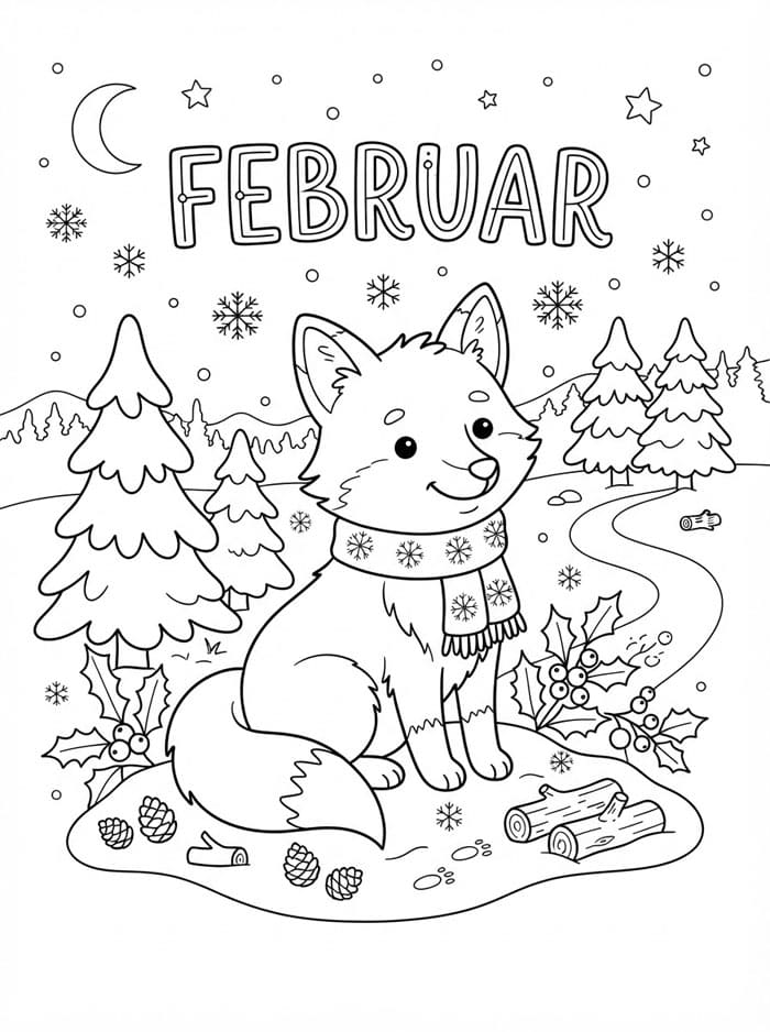 Vinterrev i februar fargelegging